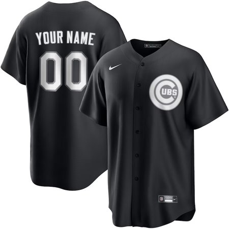 Youth Chicago Cubs Nike Custom Black Lights Out Replica Jersey